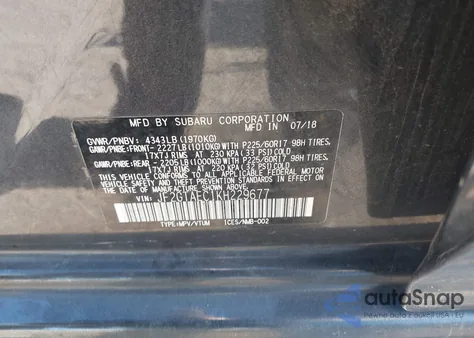 2019 Subaru Crosstrek 2.0I Premium z USA, uszkodzony, nr VIN JF2GTAEC1KH229677